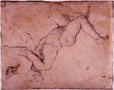 Commodi Andrea (attribuito)-Figura maschile ignuda, precipite e studio di mano